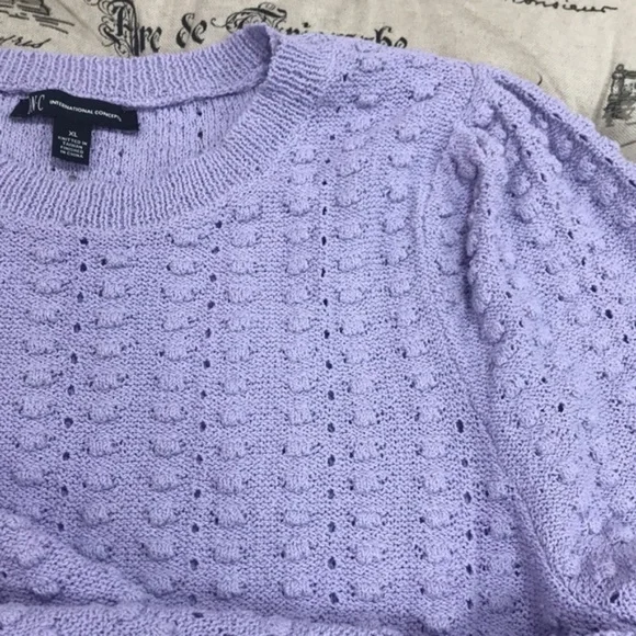 I.N.C Popcorn Stitch Ruffle Sweater - Picture 6 of 6